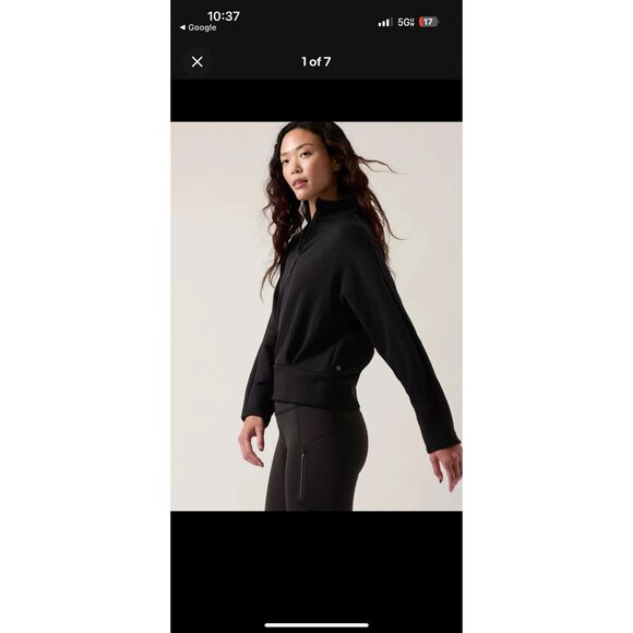 Athleta Black Quarter Zip Altitude Polartec Pullover Size Medium - Picture 1 of 7